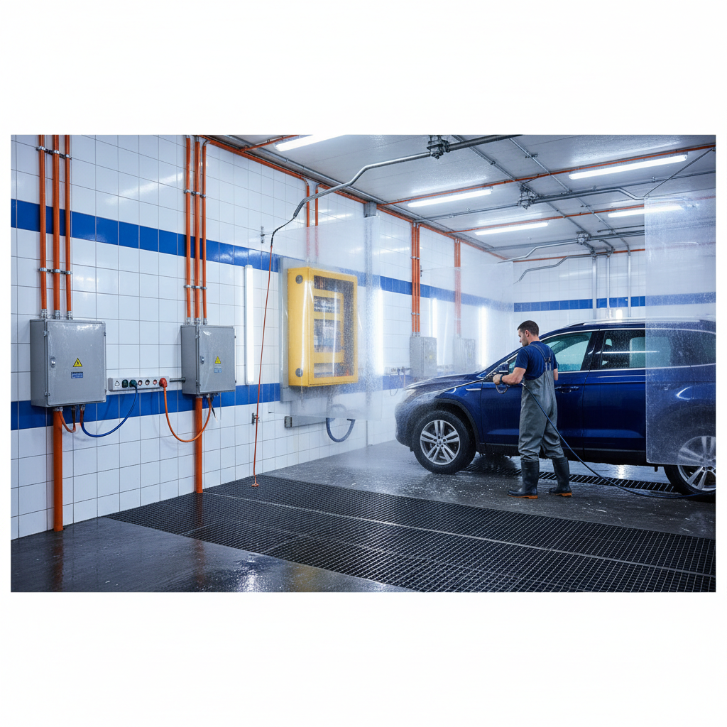 фото Безопасность на автомойке: электрооборудование и защита от влаги