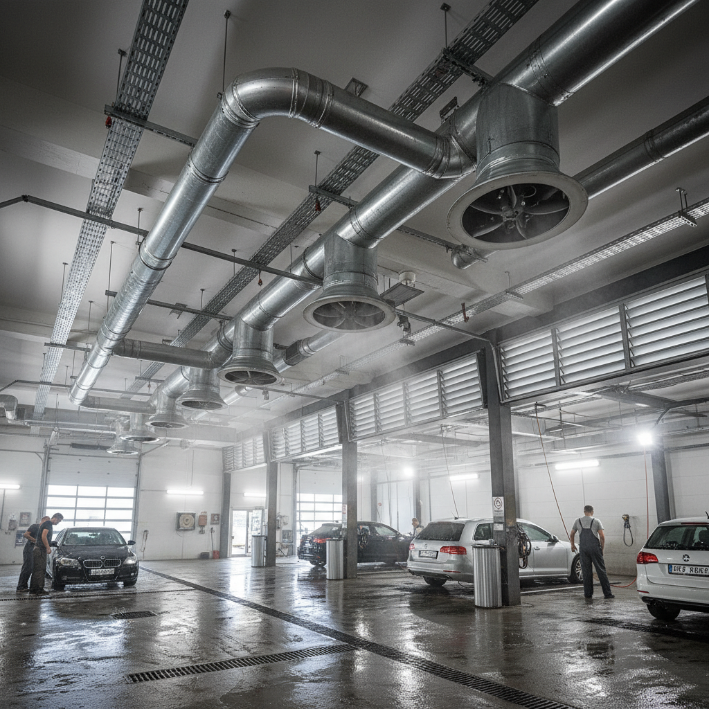фото Вентиляция автомойки: требования и монтаж