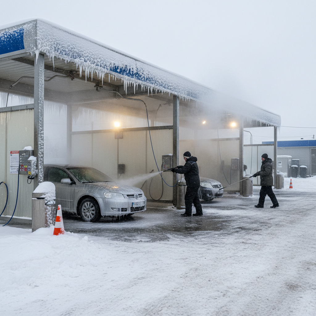 фото Зимние особенности эксплуатации автомойки самообслуживания