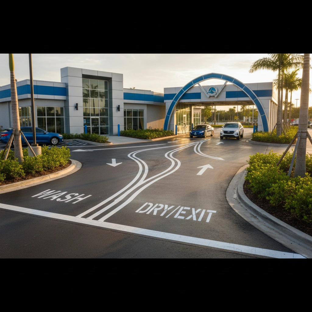 фото Дорожная разметка у автомойки: правила и нанесение